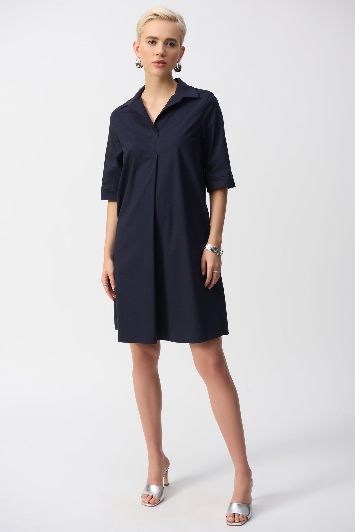 Robe trapèze en popeline extensible