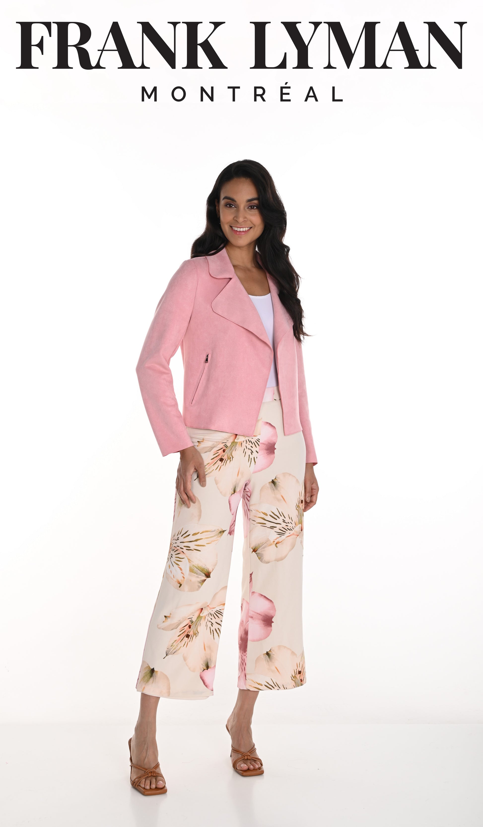 Floral Flared Pants Model
