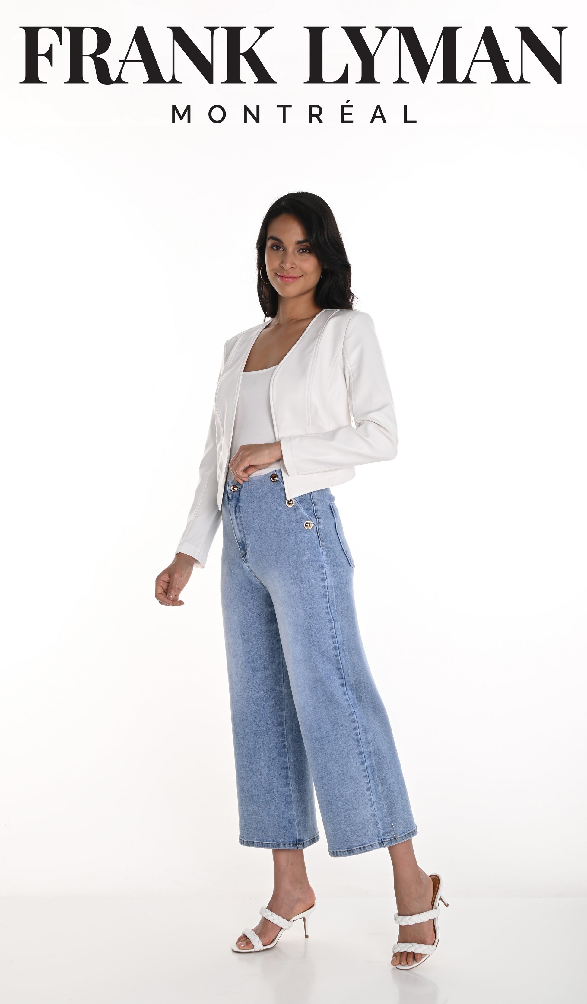 Cropped wide-leg trousers
