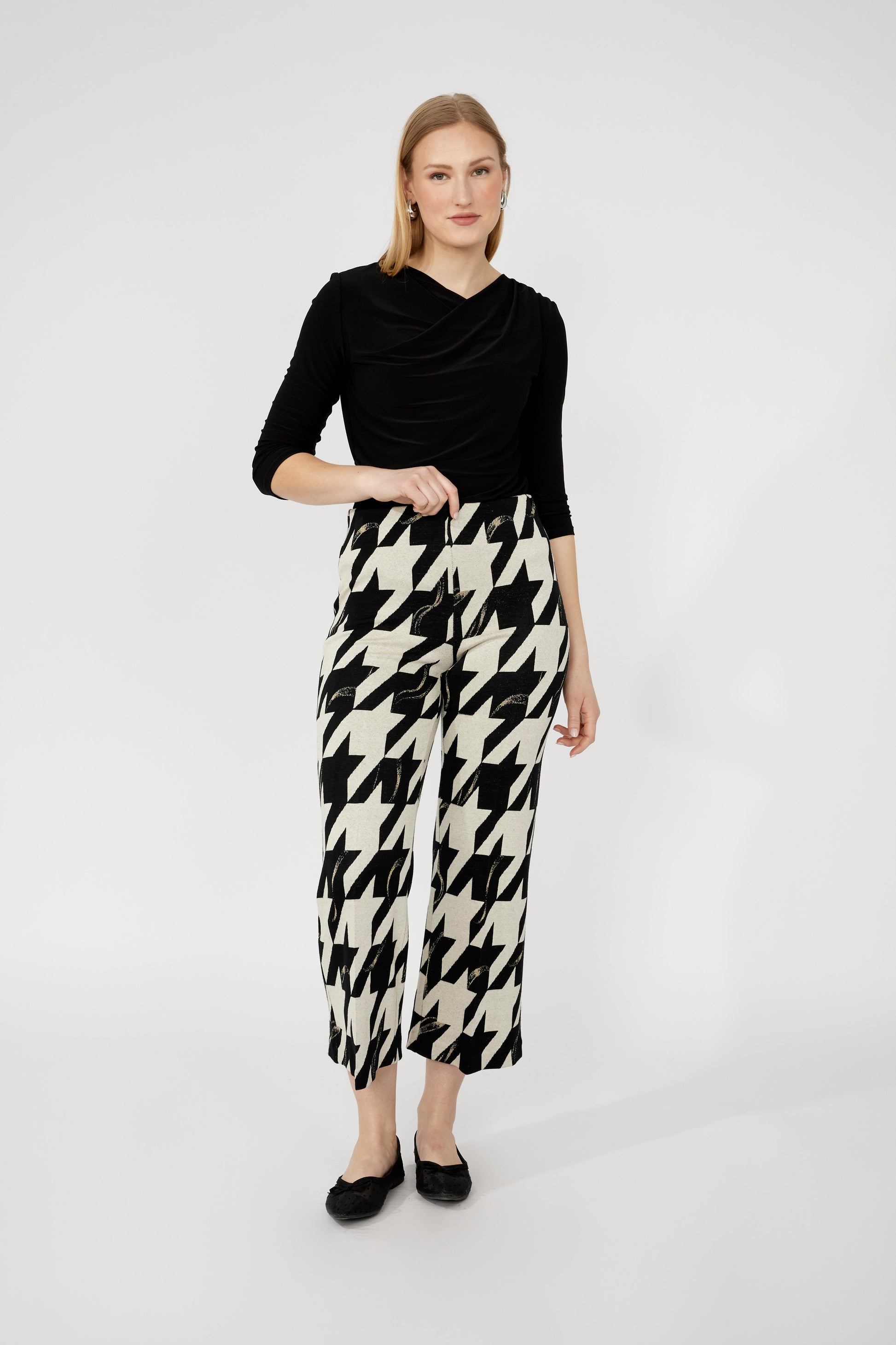 Pantalon pied-de-poule court
