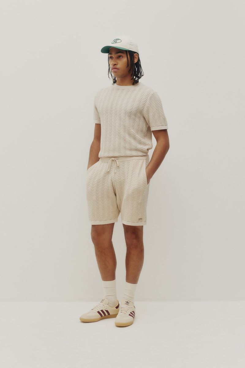 Wavy knit T-shirt