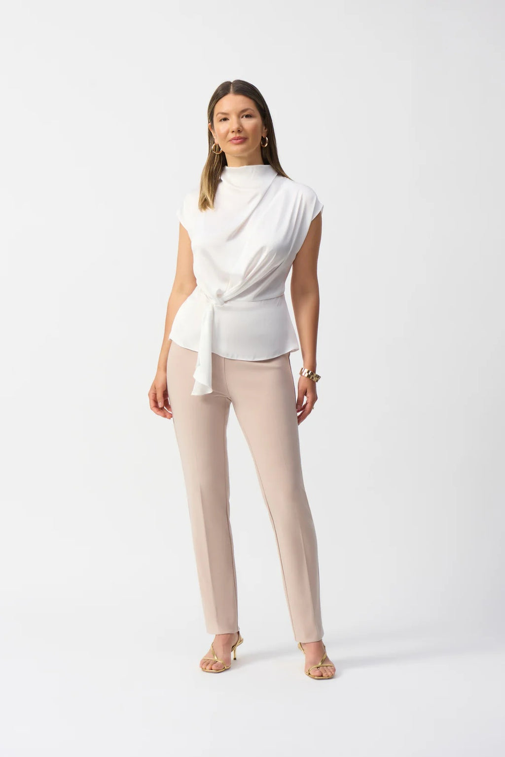 Pantalon slim ajusté classique en parchemin