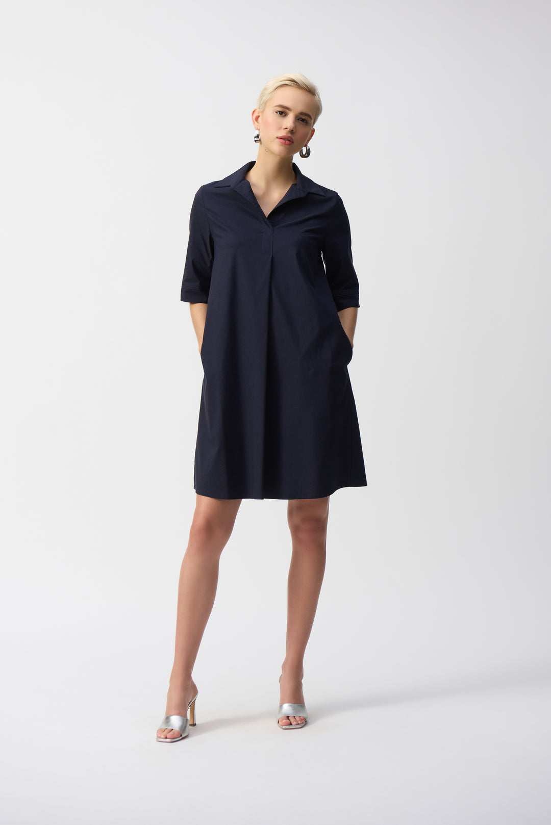 Robe trapèze en popeline extensible
