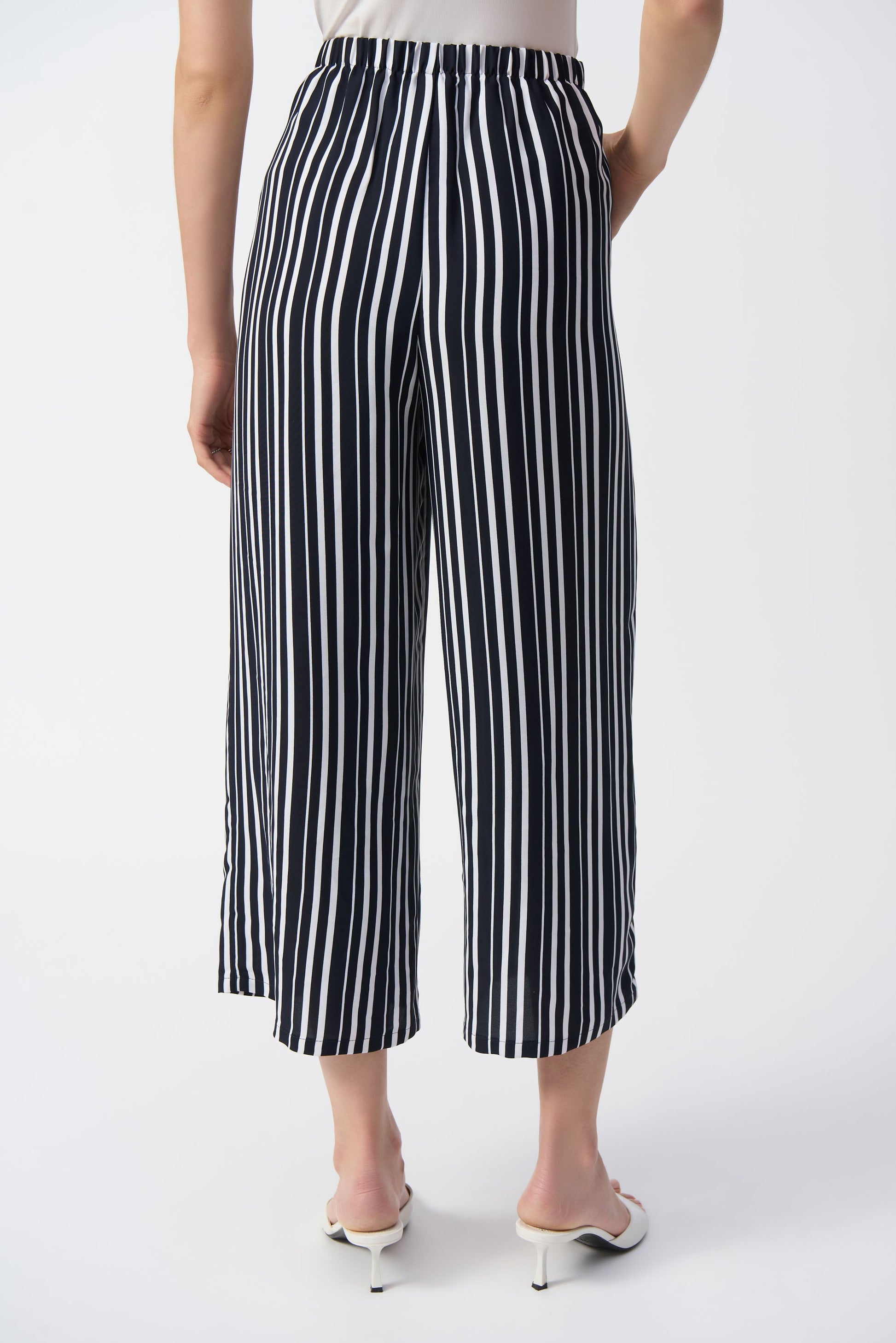 Pantalon culotte à imprimé rayé