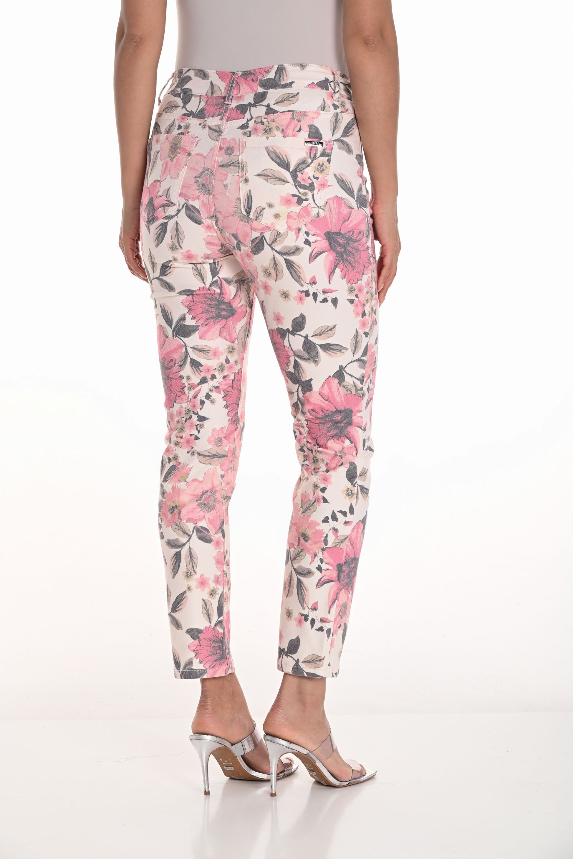 Pantalon droit à imprimé floral