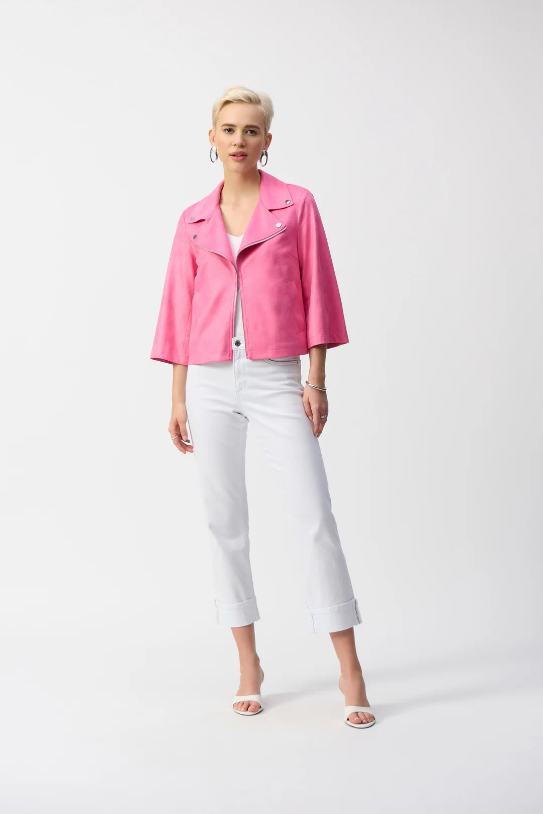 Veste swing en simili daim métallisé