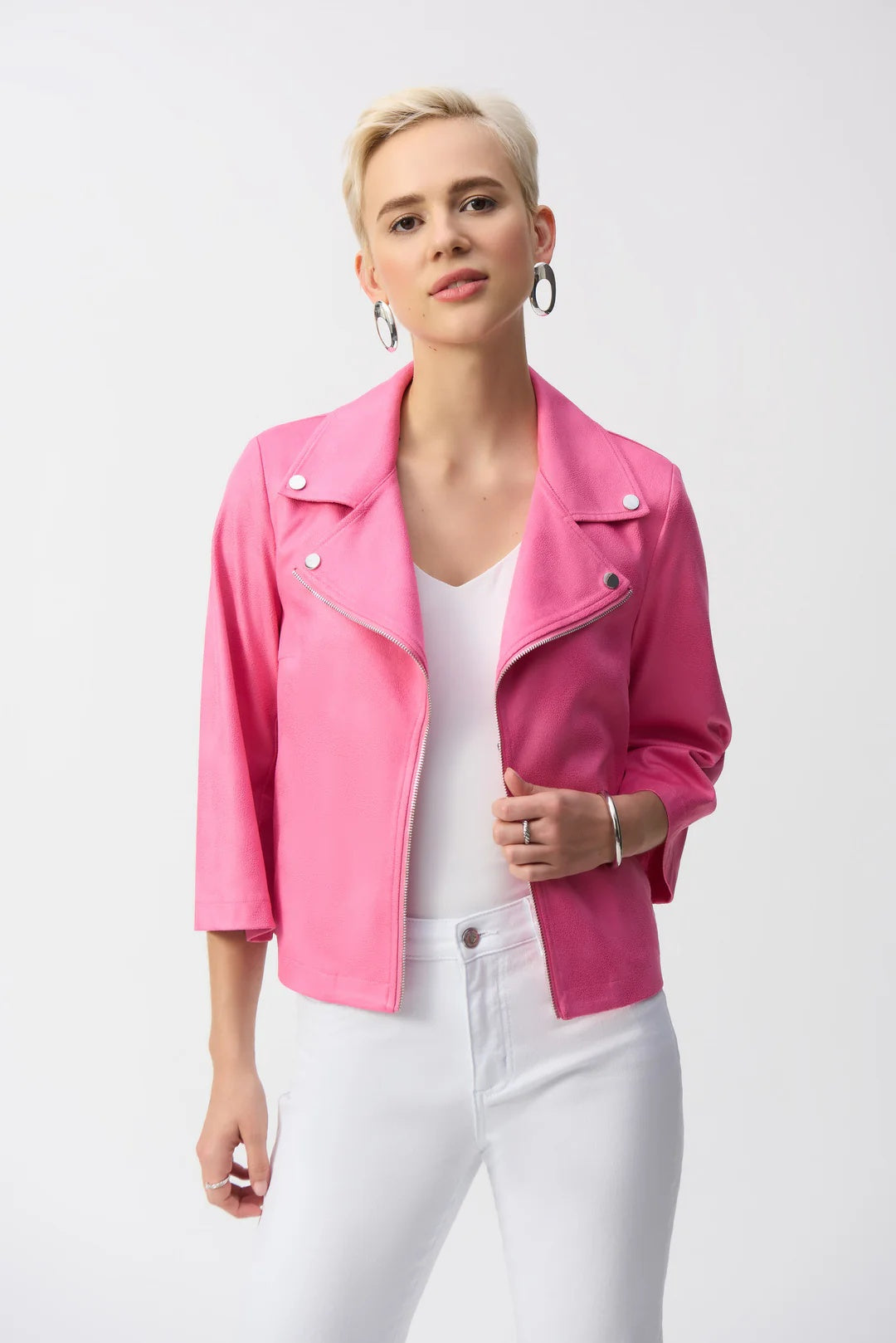 Veste swing en simili daim métallisé