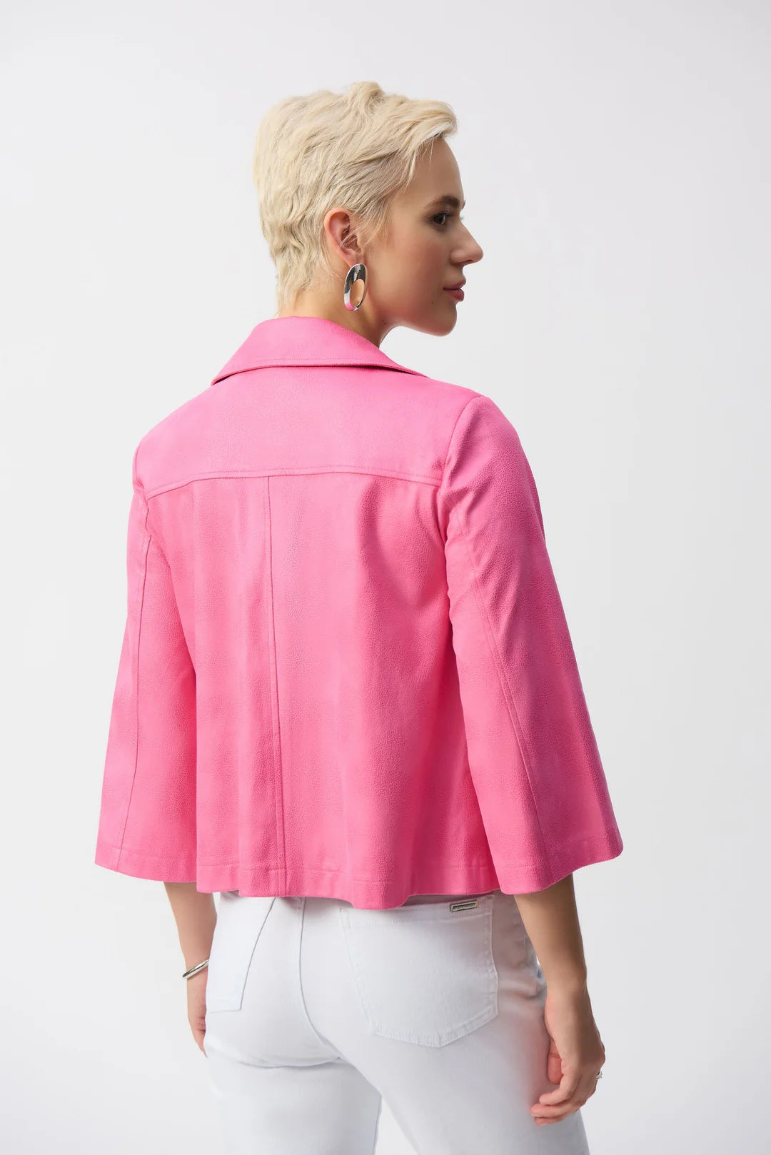 Veste swing en simili daim métallisé