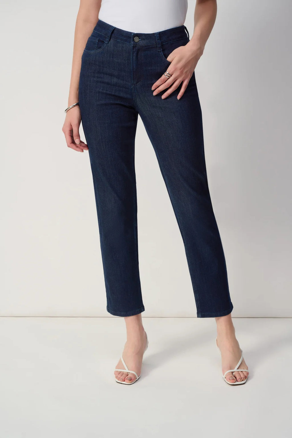 Jean stretch slim fit classique en denim foncé