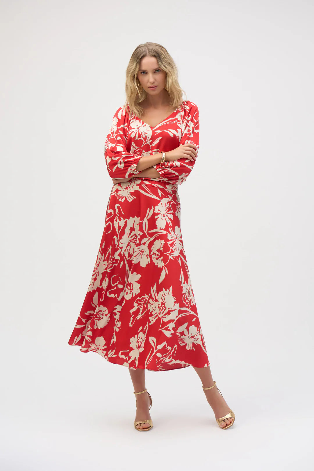 Haut droit à imprimé floral