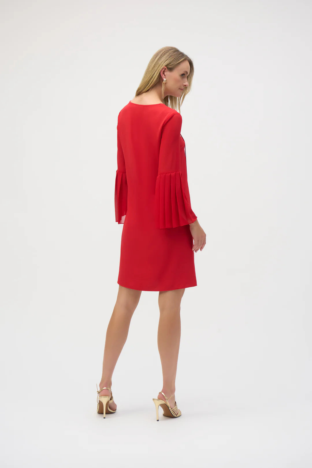 Robe droite en mousseline de soie