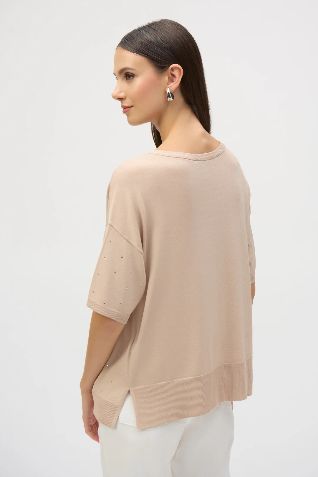 Pull en maille à manches courtes