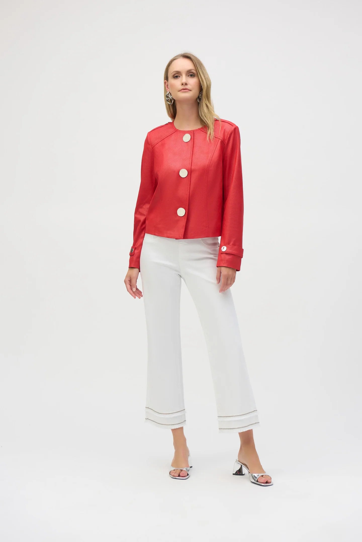 Veste carrée en faux daim