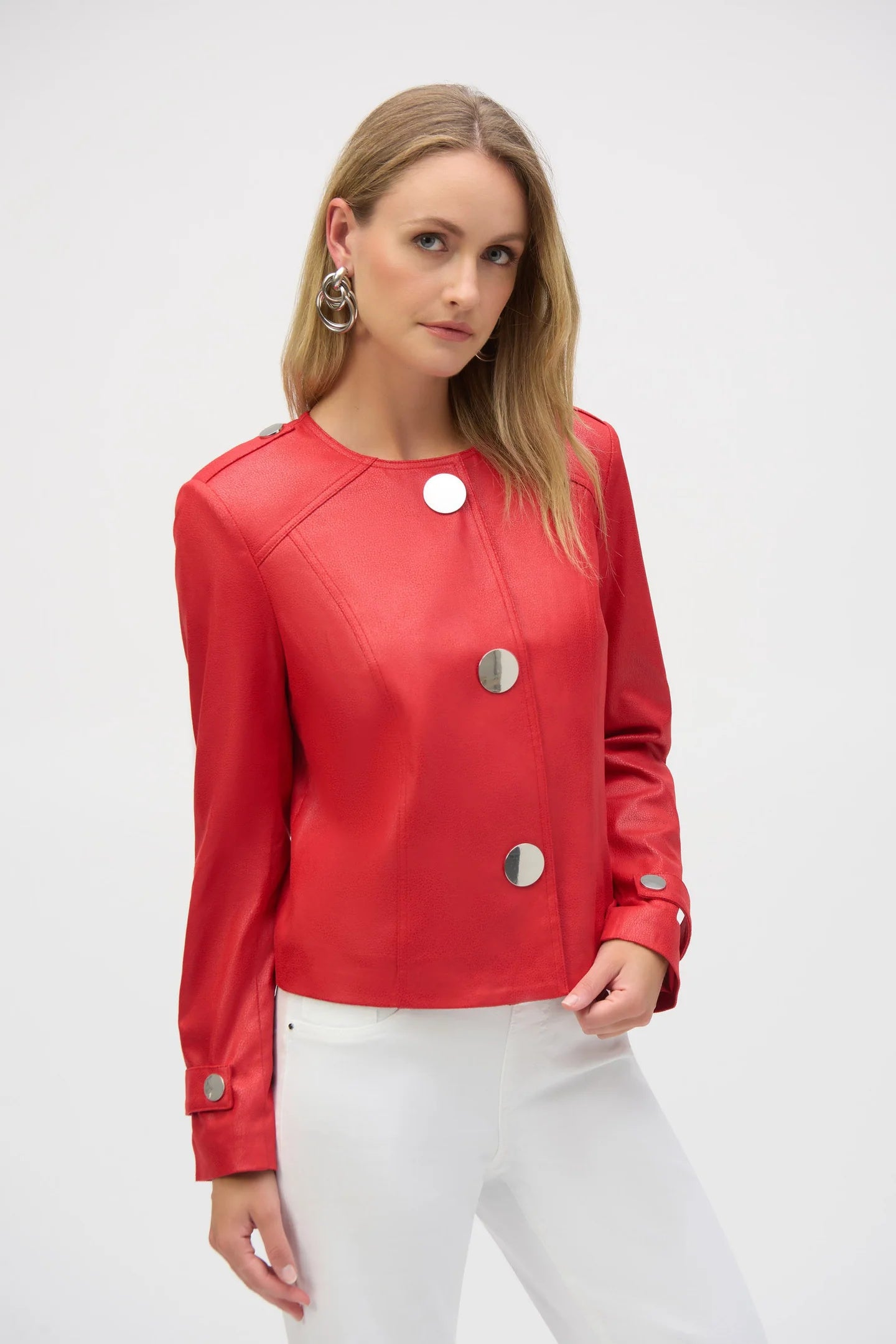 Veste carrée en faux daim