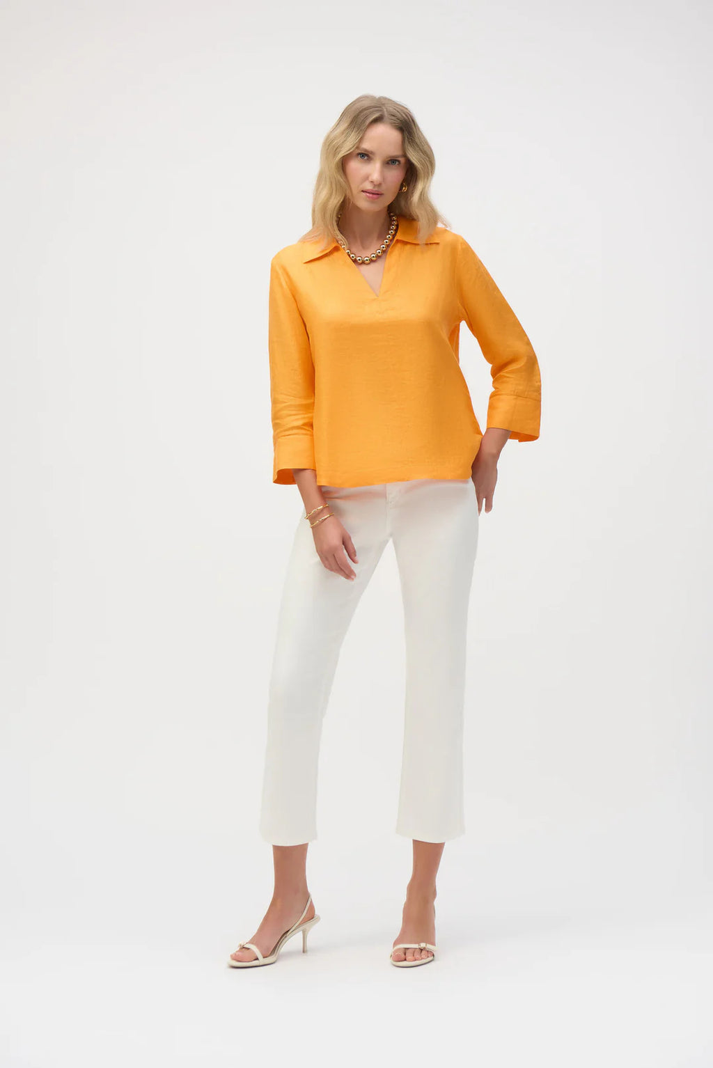 Jean stretch classique à coupe droite blanc