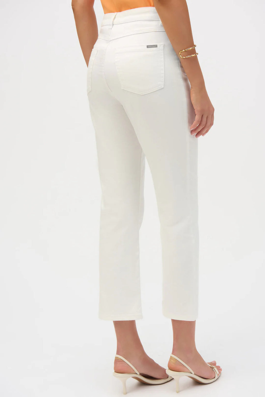 Jean stretch classique à coupe droite blanc