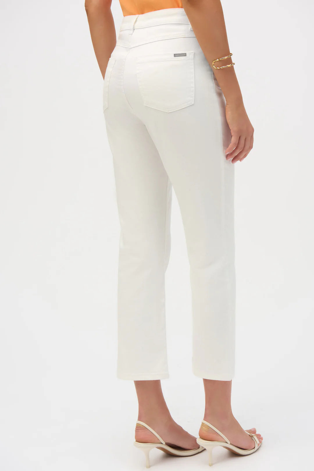 Jean stretch classique à coupe droite blanc