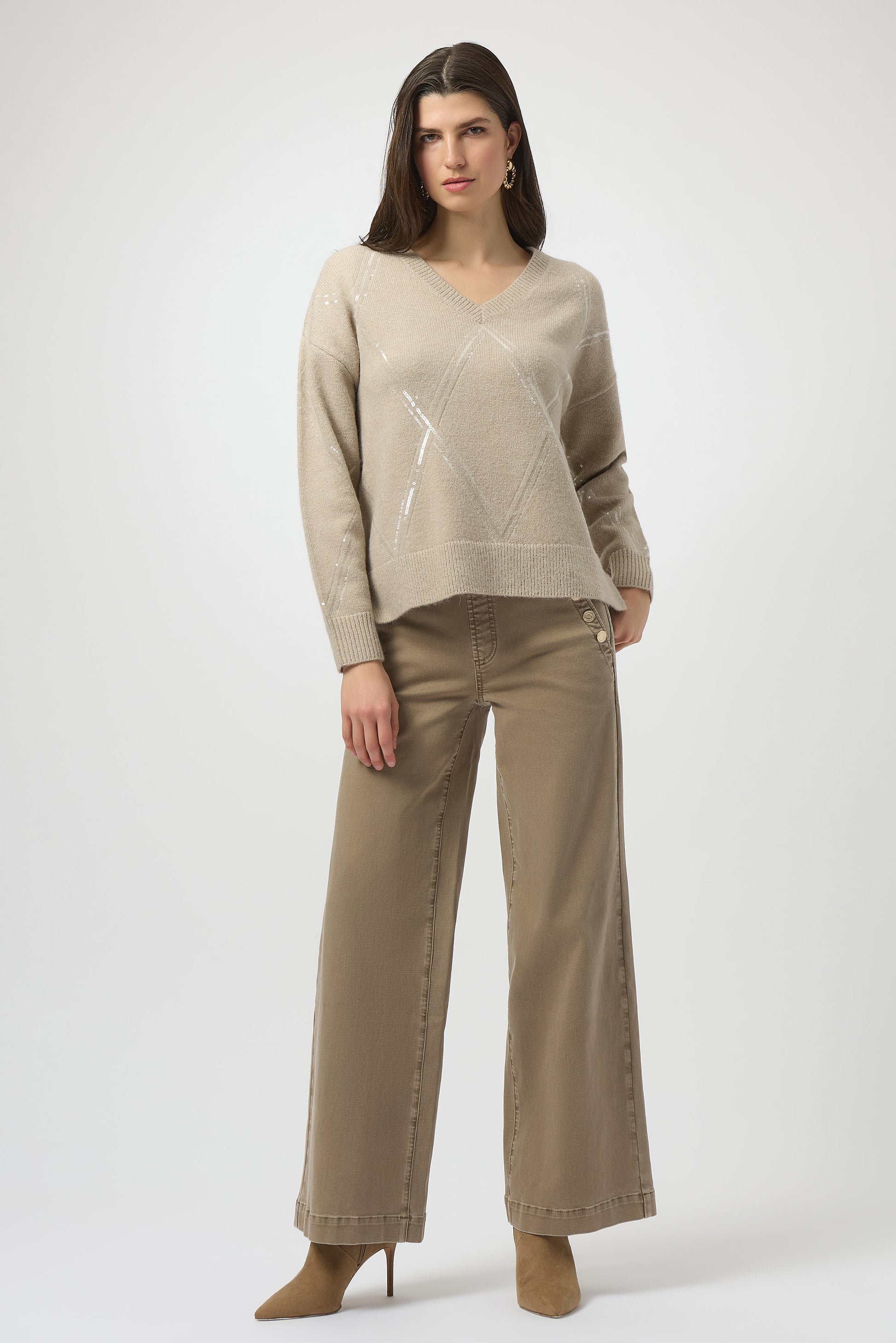 Wide-leg Mid-rise Pants