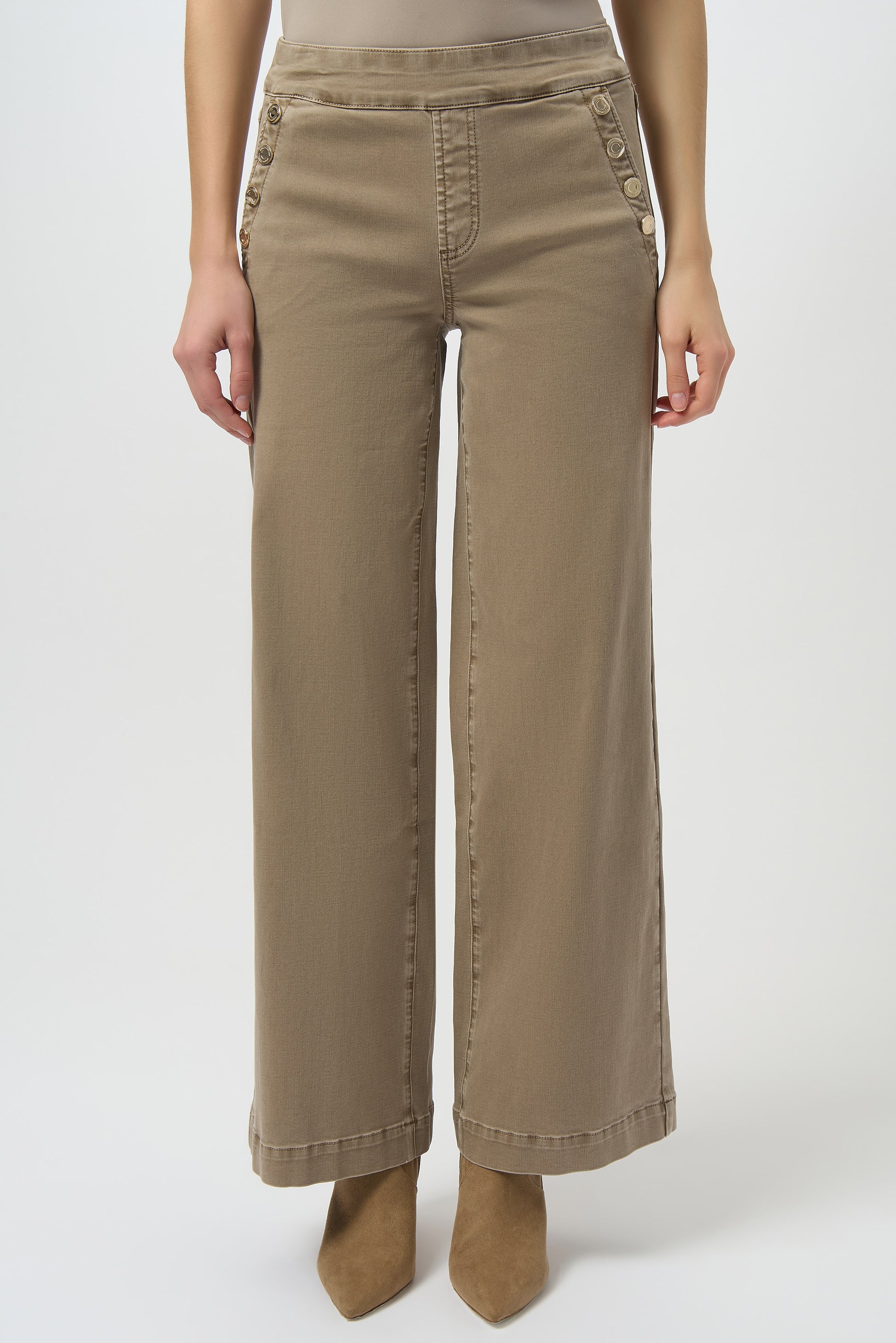 Wide-leg Mid-rise Pants