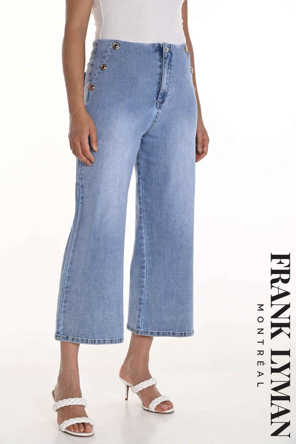 Cropped wide-leg trousers