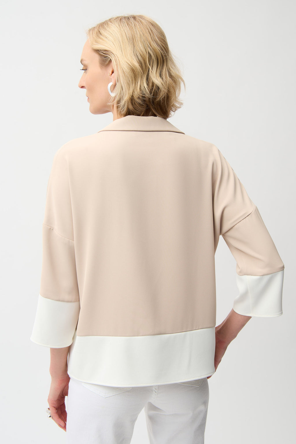 Joseph Ribkoff Haut boxy à blocs de couleurs avec col chemise