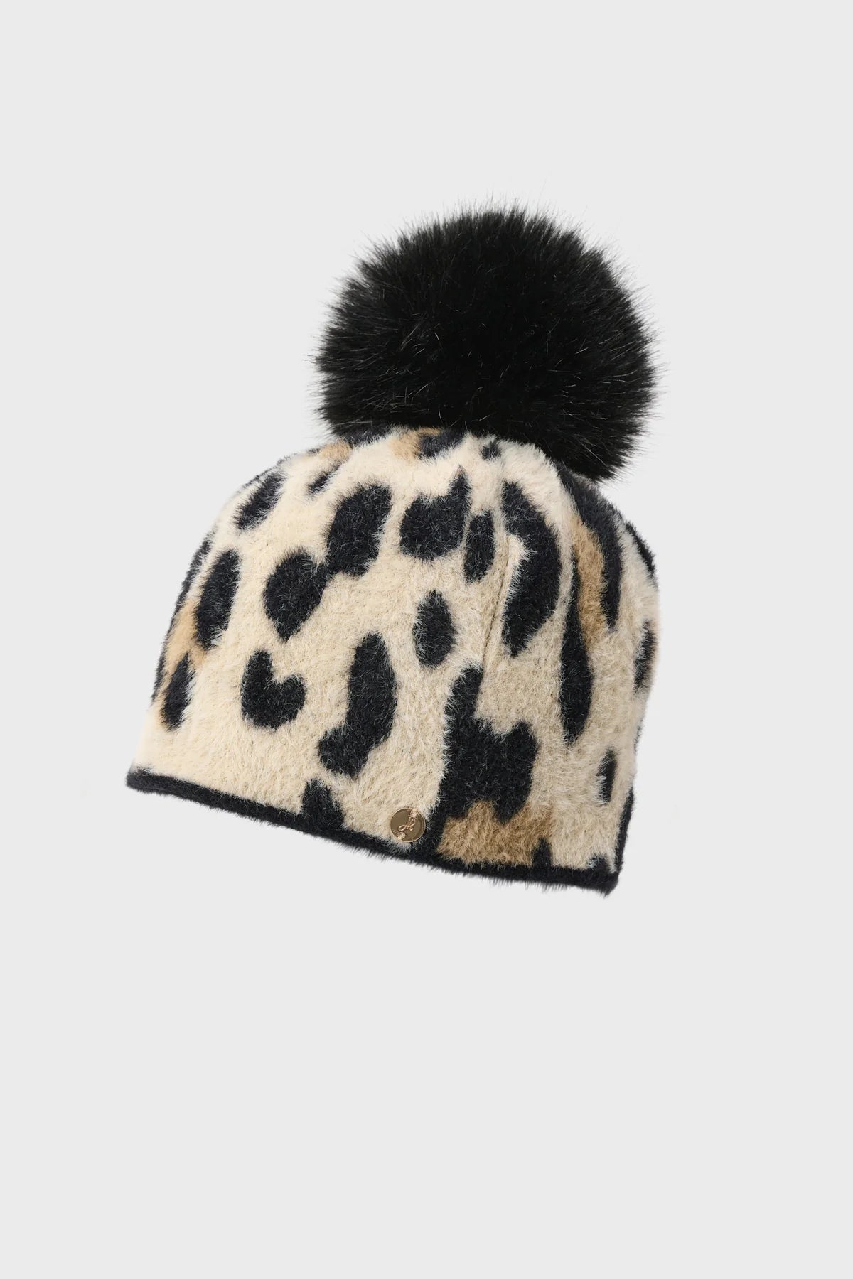 Bonnet à pompon avec motif animalier