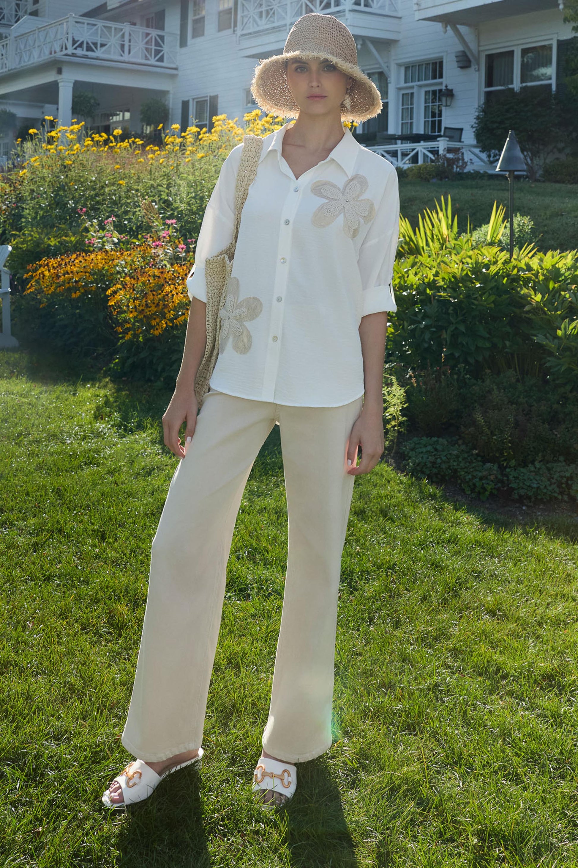 Chemise décontractée Frank Lyman à broderies florales