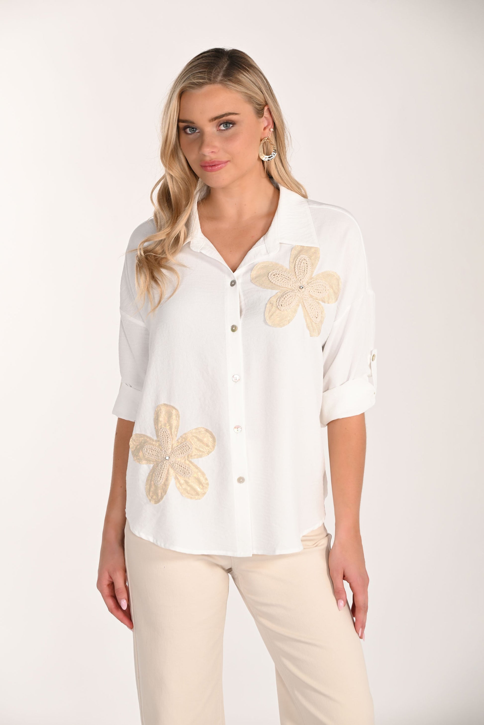 Chemise décontractée Frank Lyman à broderies florales