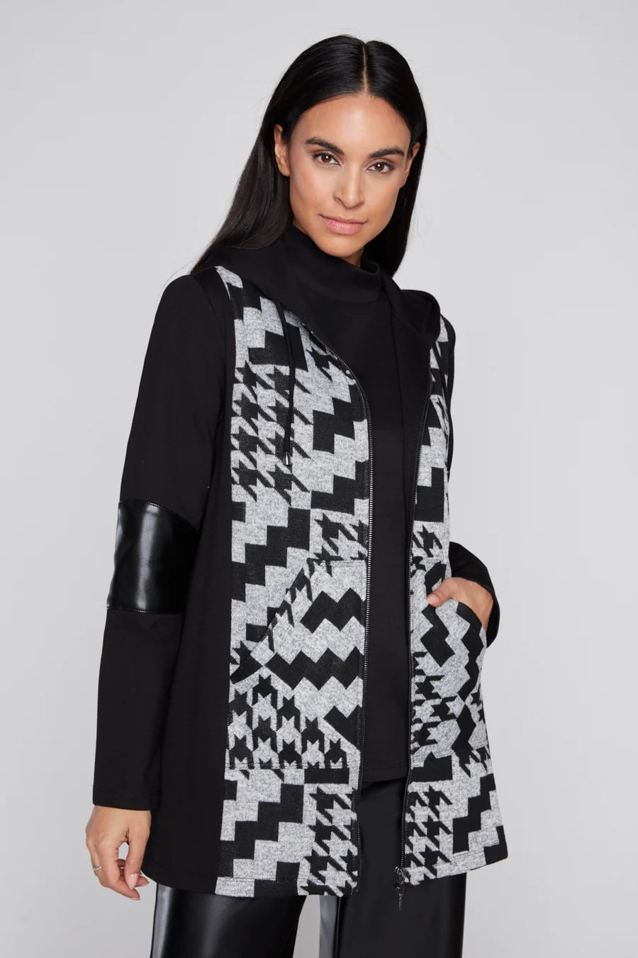 Novlety zip-up hooded jacket