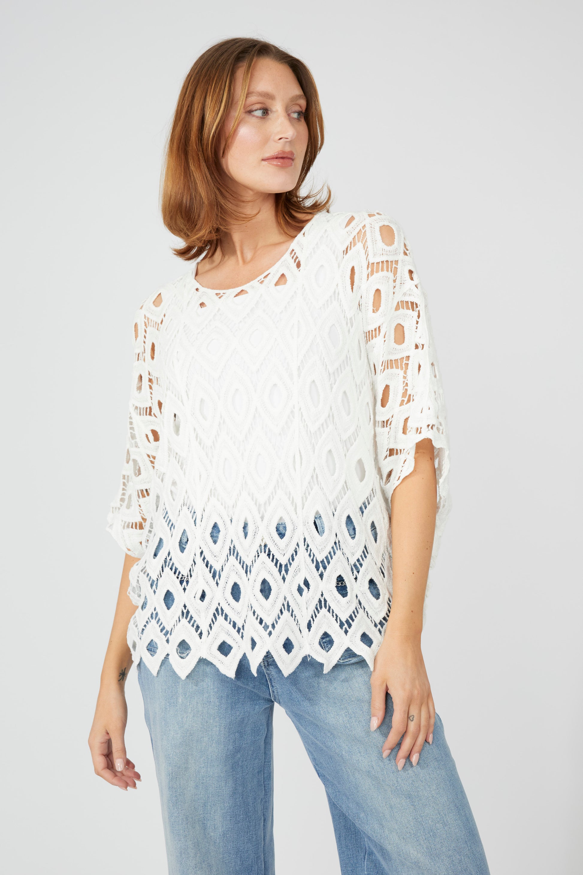 Pull bohème en dentelle