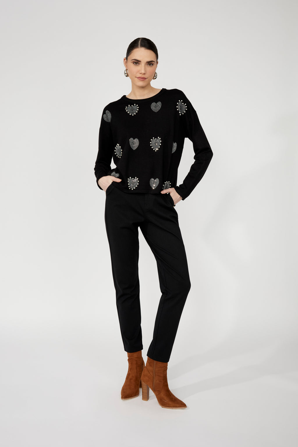 Pull décontracté cœur