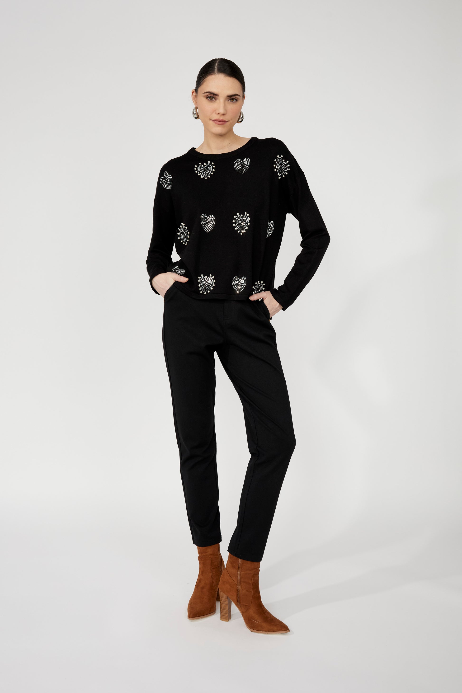 Pull décontracté cœur