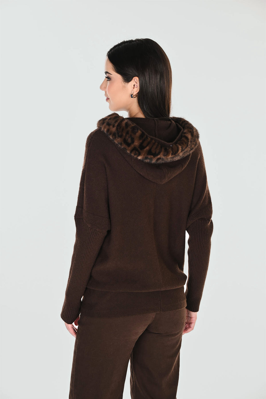 Relaxed fit hooded jumper