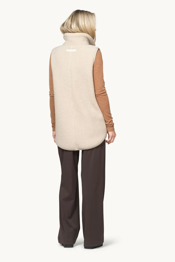 Long Pile Veste avec Zipper