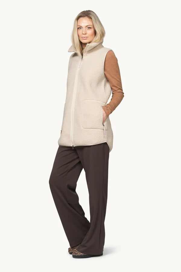 Long Pile Veste avec Zipper
