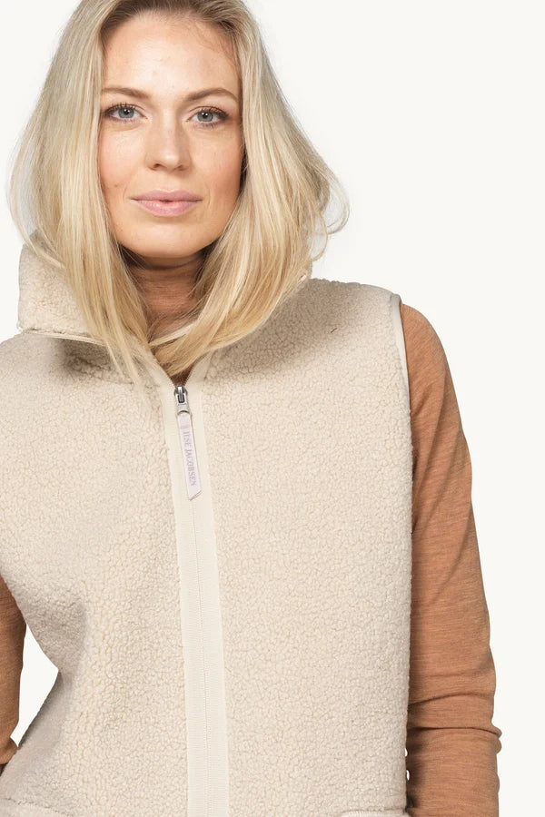 Long Pile Veste avec Zipper