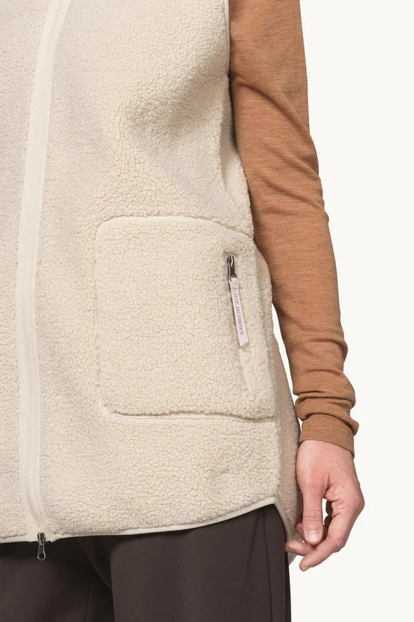 Long Pile Veste avec Zipper