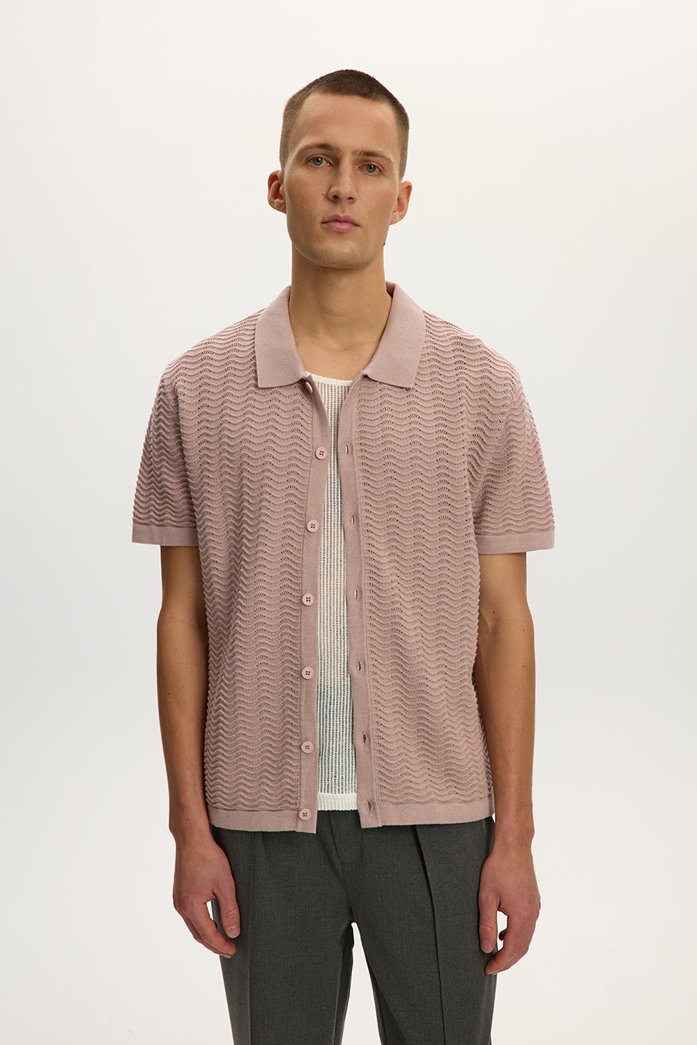 Polo en maille ondulée
