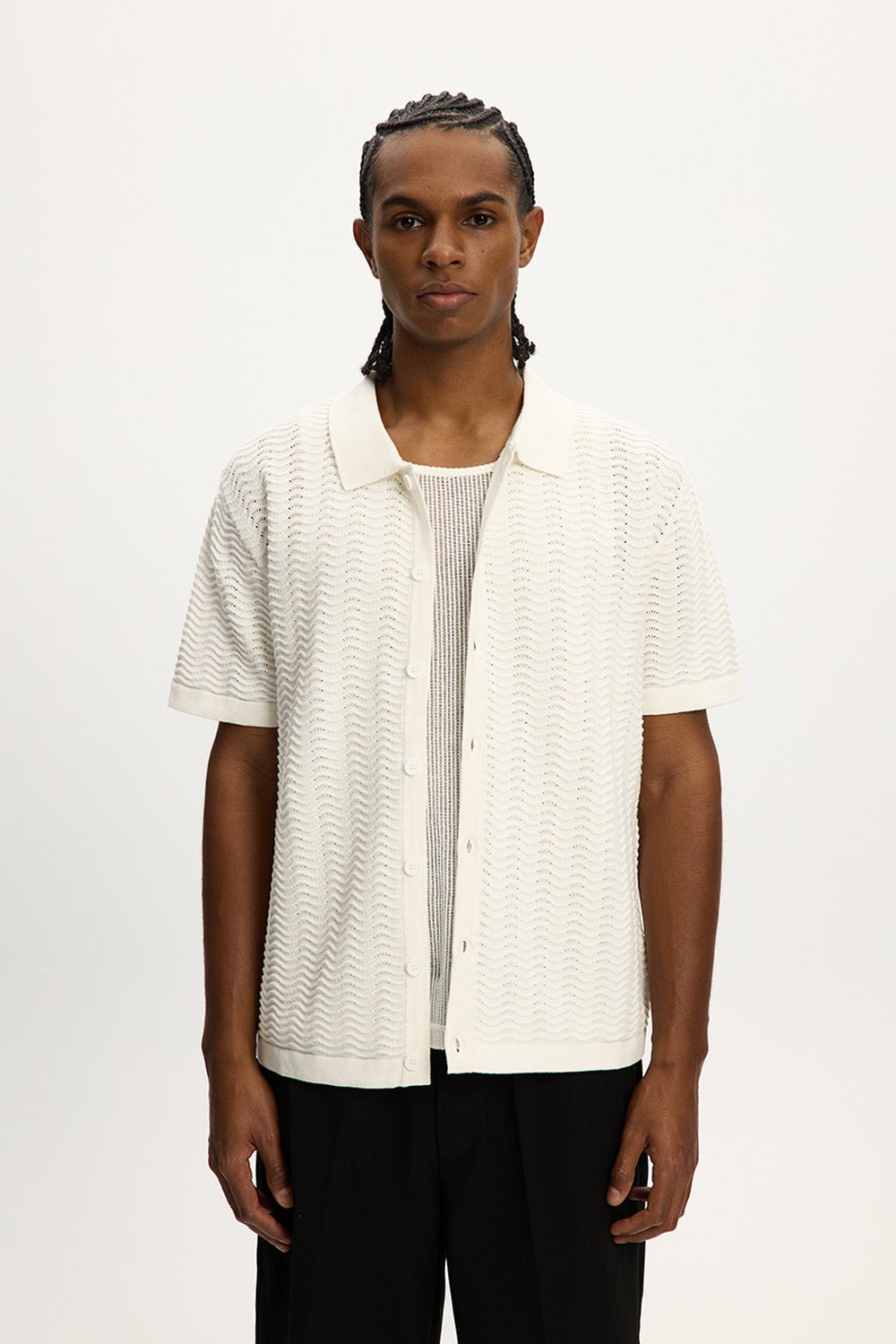 Polo en maille ondulée