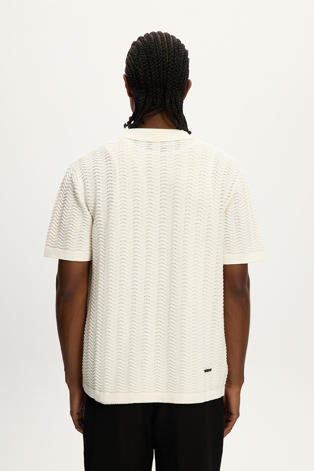 Polo en maille ondulée