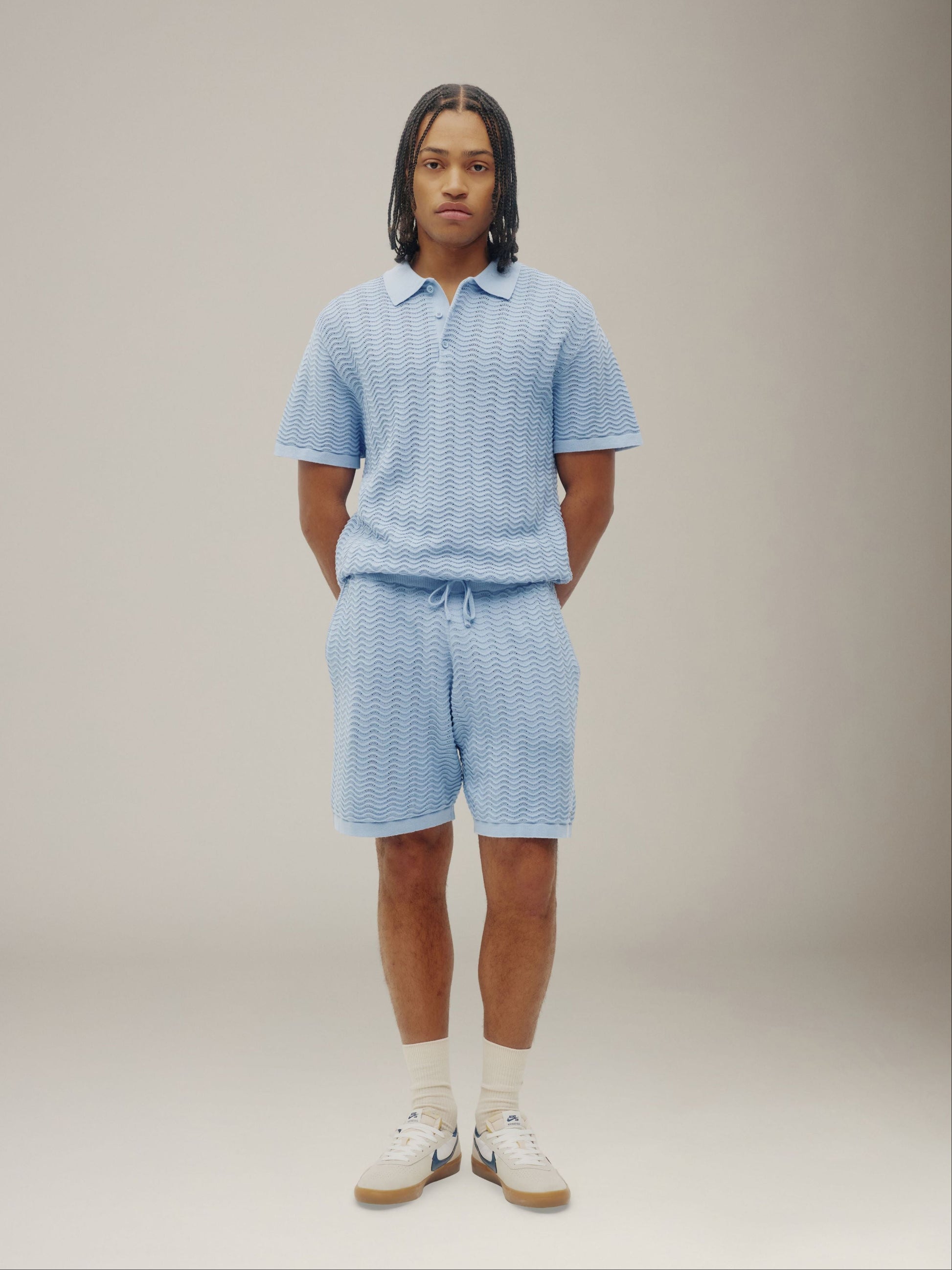 Polo en maille ondulée