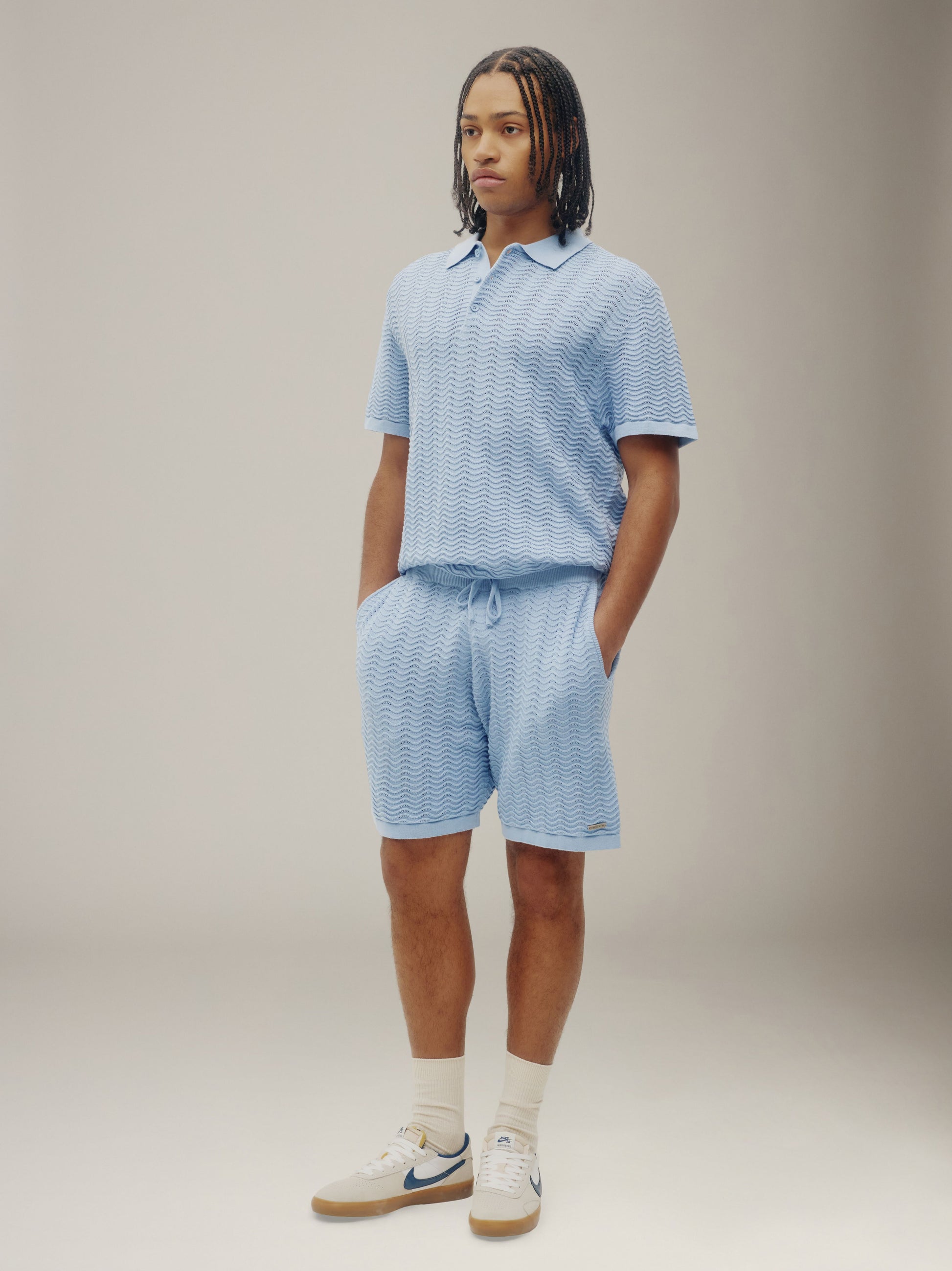 Polo en maille ondulée