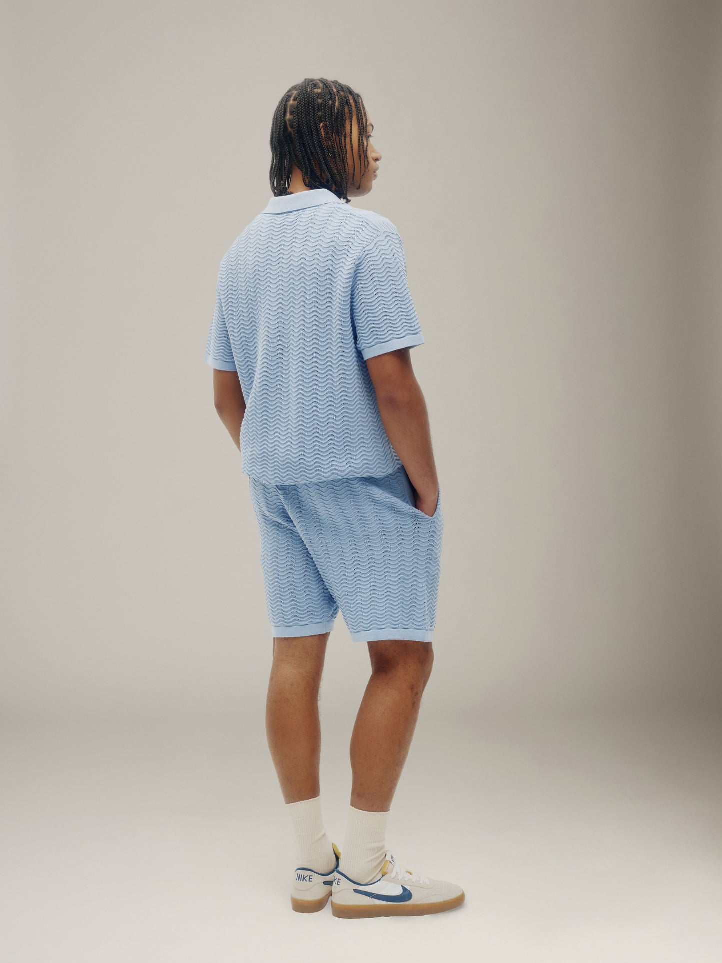 Polo en maille ondulée