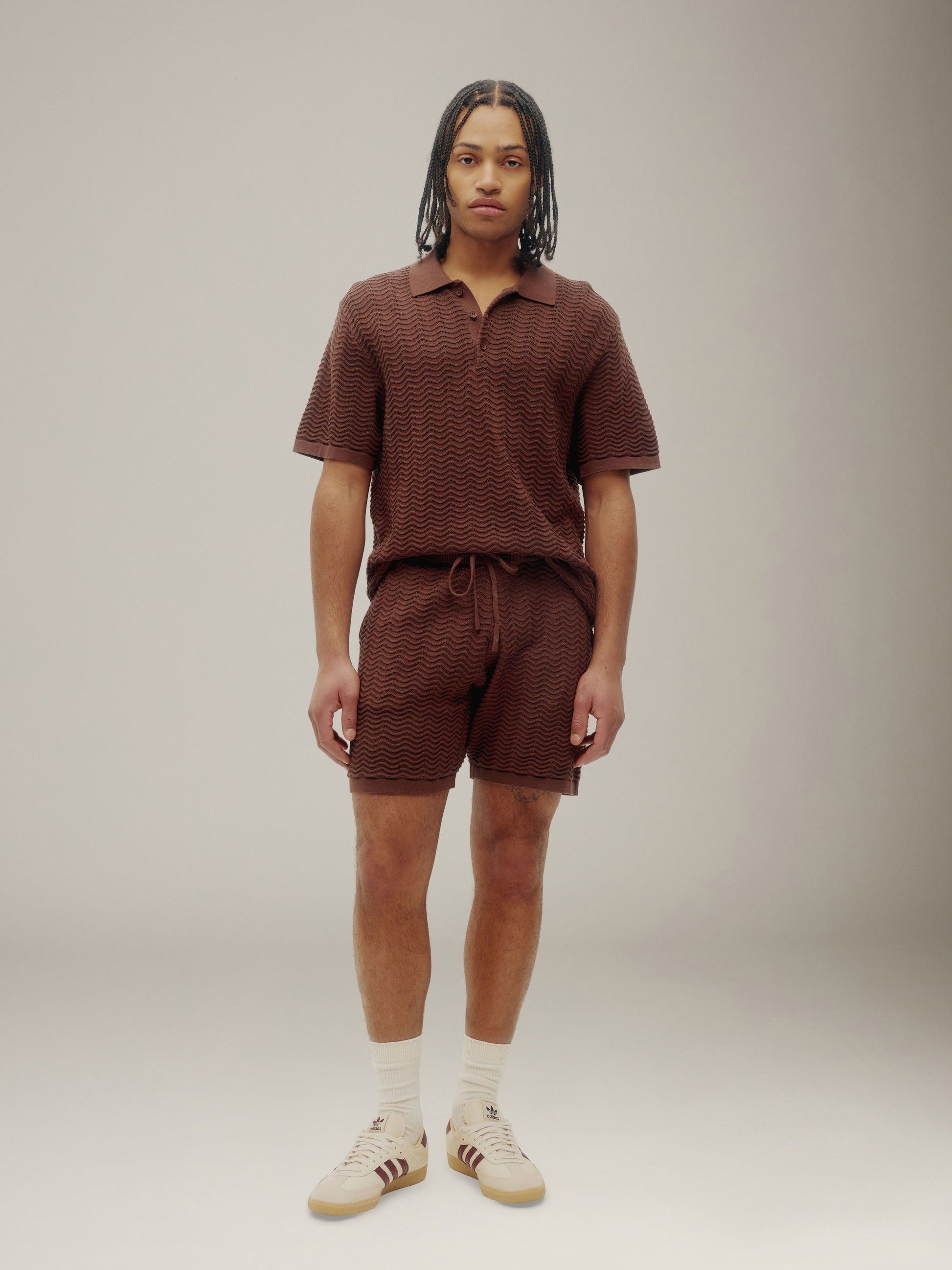 Polo en maille ondulée