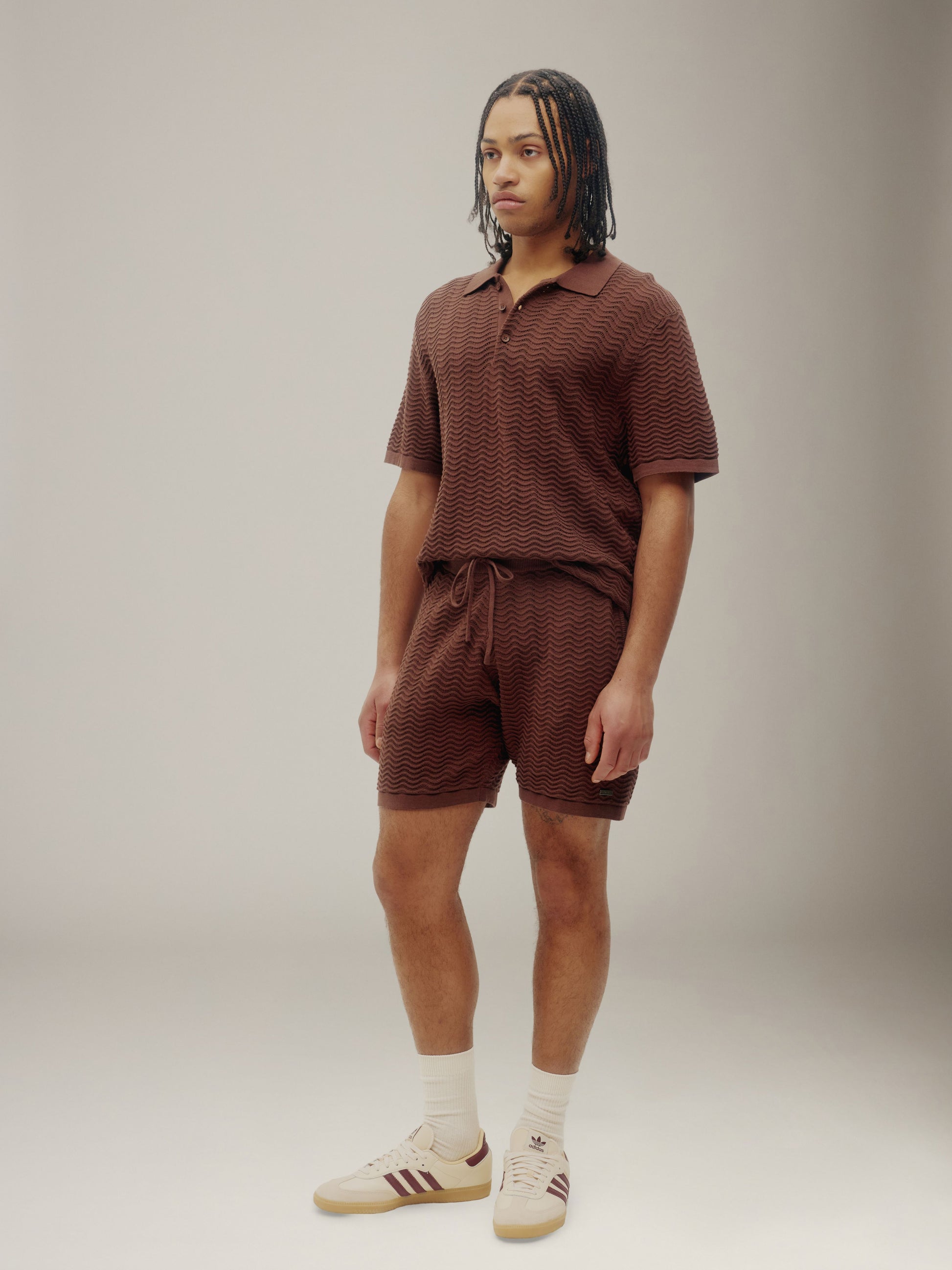 Polo en maille ondulée
