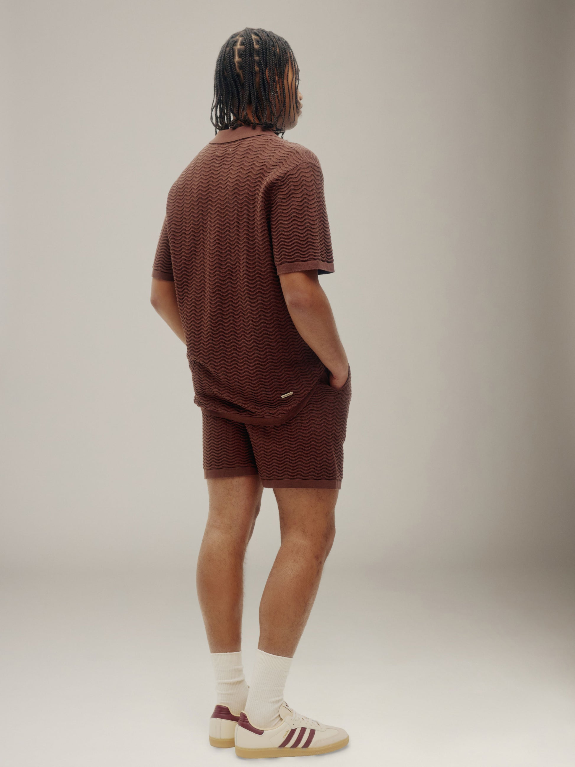 Polo en maille ondulée