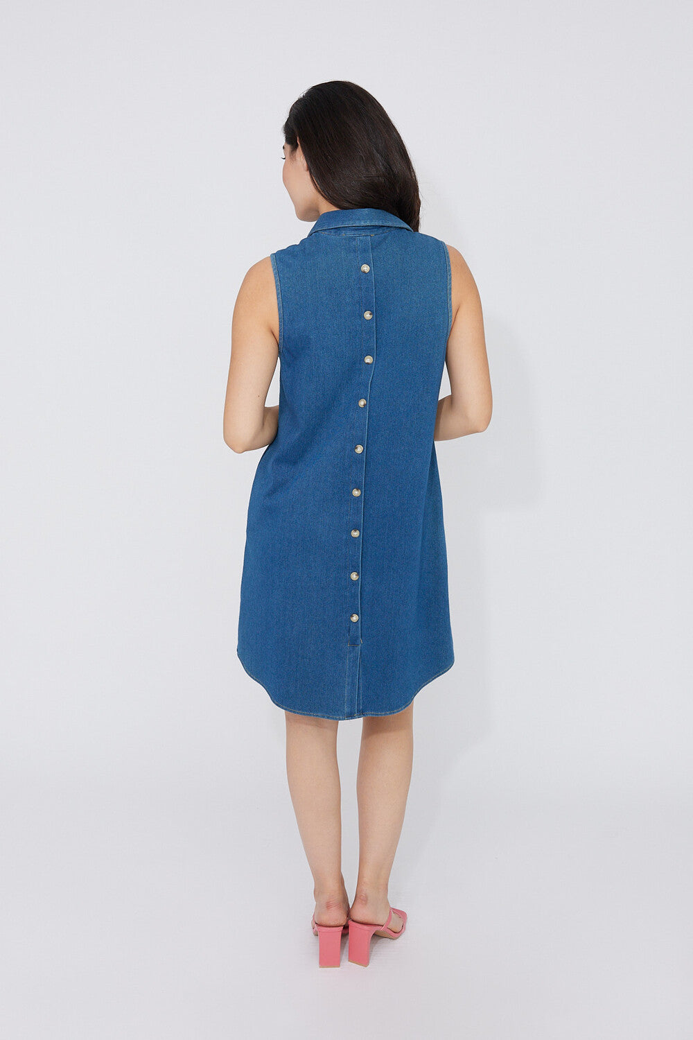 Robe chemise décontractée sans manches
