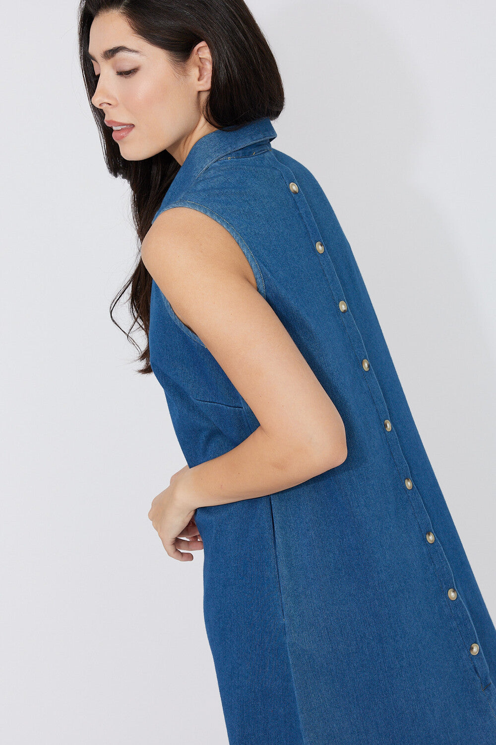 Robe chemise décontractée sans manches