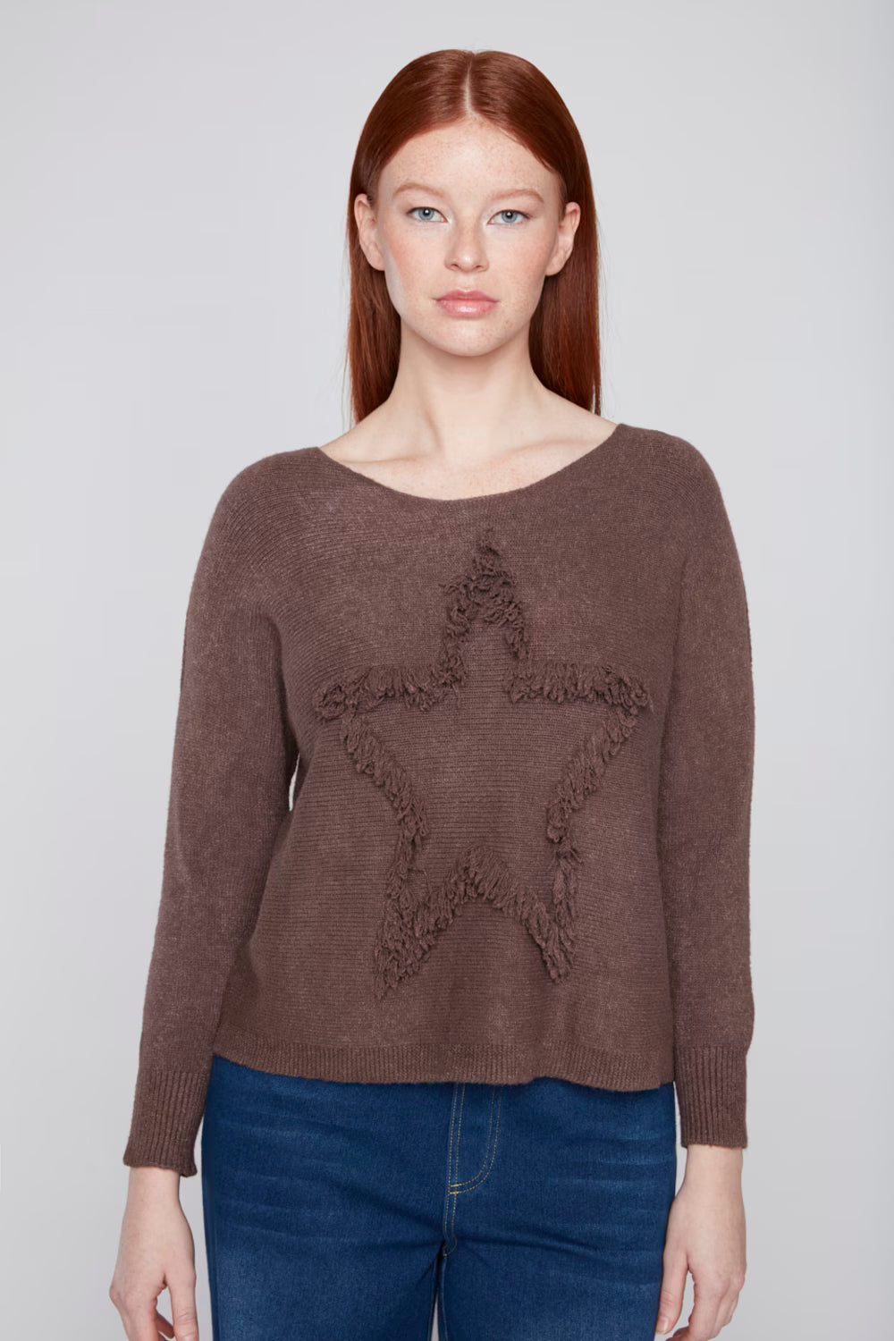Pull détendu brodé