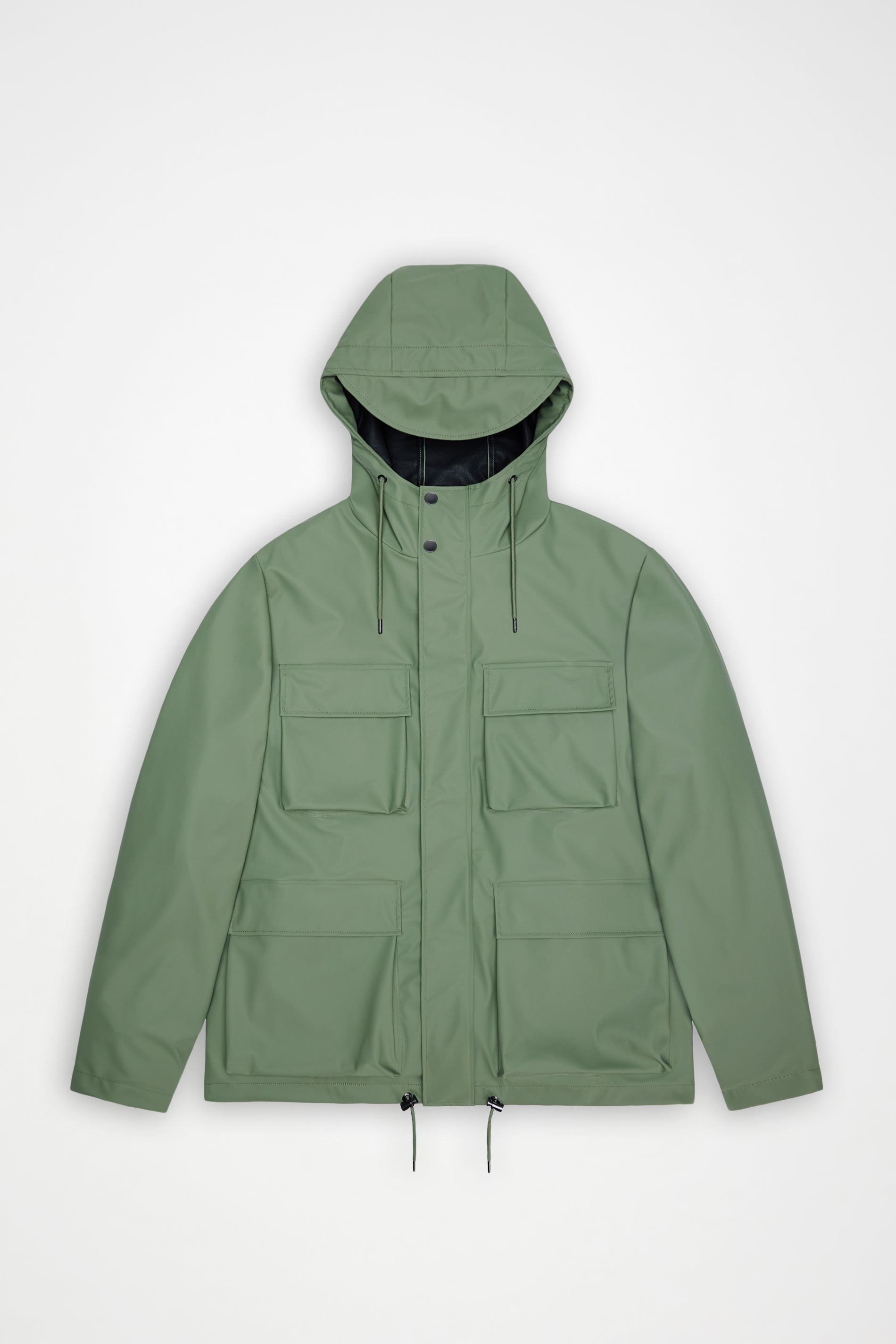 Waterproof hooded cargo jacket with pockets